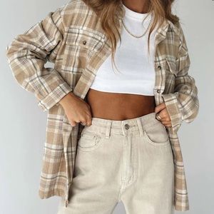 Princess Polly Plaid Tan Jacket